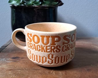 Vintage soup and crackers cup mug