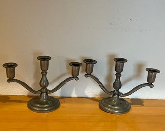 Vintage Pewter Candelabra