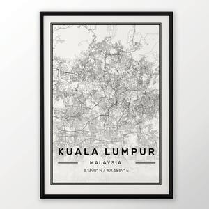 Selangor Stadt Karte Druck moderne zeitgenössische Plakat in den Größen 50 x 70 passend für Ikea Rahmen 19,5 x 27,5 alle Stadt erhältlich London York Paris
