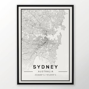 City Map Prints, Custom Personalised, 3 for the price of 2 Modern Wall Art map poster in size 50x70 fit for Ikea frame All city available image 4