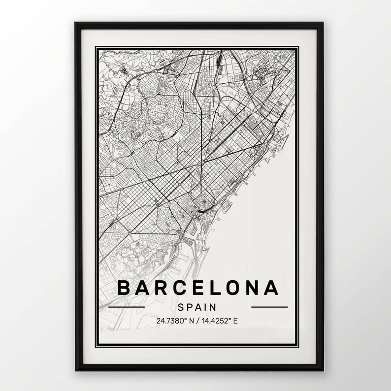 City Map Prints, Custom Personalised, 3 for the price of 2 Modern Wall Art map poster in size 50x70 fit for Ikea frame All city available image 5