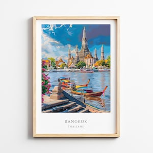 Bangkok Poster Travel Print Wall Art Thailand Art Wall Hanging Home Decoration Bangkok Gift Art Lovers Wall Art Print Bangkok Thailand
