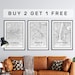 City Map Prints, Custom Personalised, 3 for the price of 2 Modern Wall Art map poster in size 50x70 fit for Ikea frame All city available 