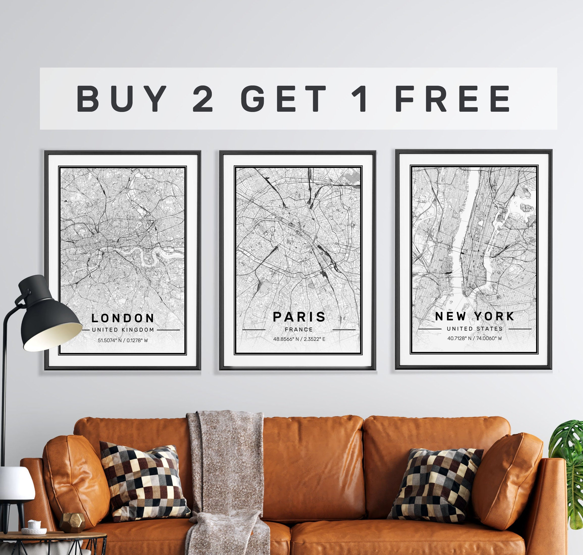 City Map Prints Custom Personalised 3 for the Price of 2 Etsy UK