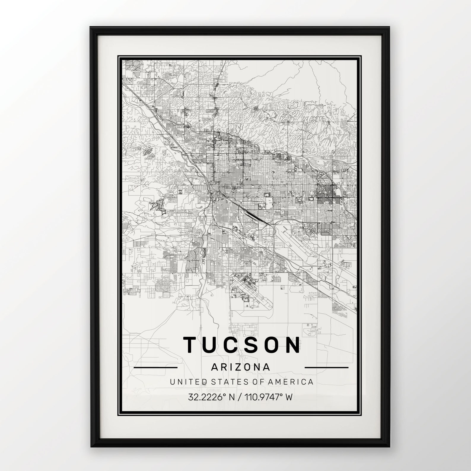 Tucson City Map Print Custom Personalised 3 for the Price of | Etsy