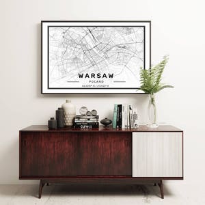 Barcelona City Map Print, Modern Contemporary poster in sizes 50x70 fit for Ikea frame All city available London, New york Paris Madrid Rome image 3