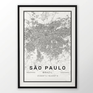 Sao Paulo Druck moderne zeitgenössische Plakat in den Größen 50 x 70 passend für Ikea Rahmen 19,5 x 27,5 alle Stadt erhältlich London York Paris