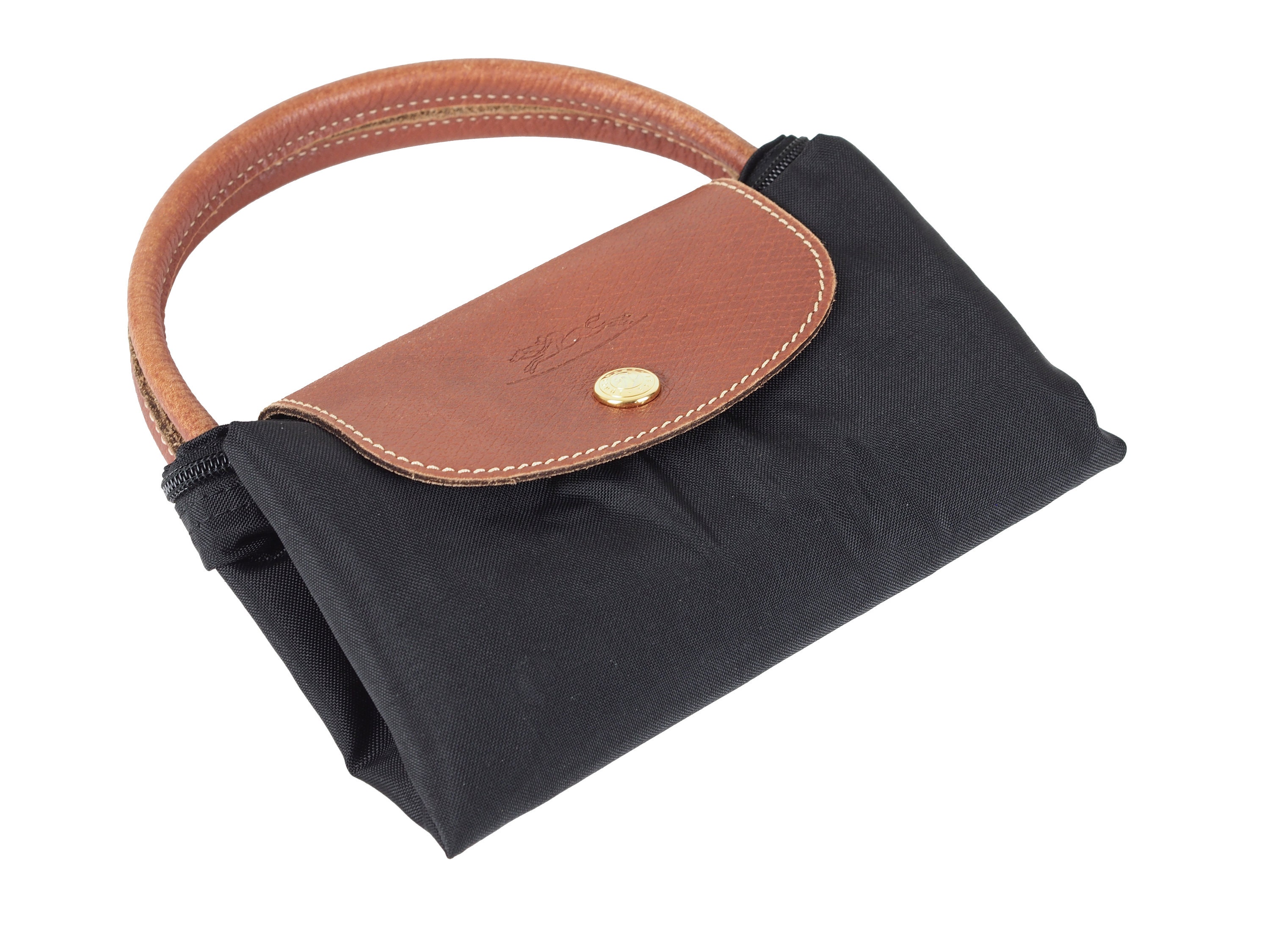 Vintage LONGCHAMP Black Coated Canvas and Tan Leather -  Israel