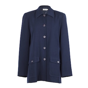 Vintage Polarn O. Pyret navy blue wool blend blazer / jacket / EU size 38