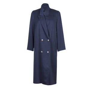 Long Wool Coat for Women, Dark Blue Maxi Cashmere Coat, Winter Floor Length  Coat, Elegant Princess Wool Jacket, Victorian Gothic Fitted Coat 