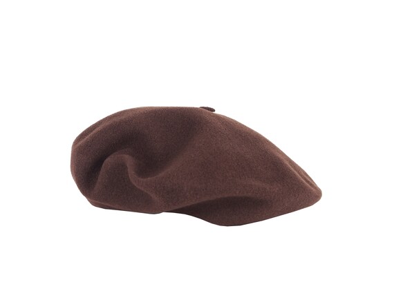 Vintage / trendy french style brown wool beret hat - image 2