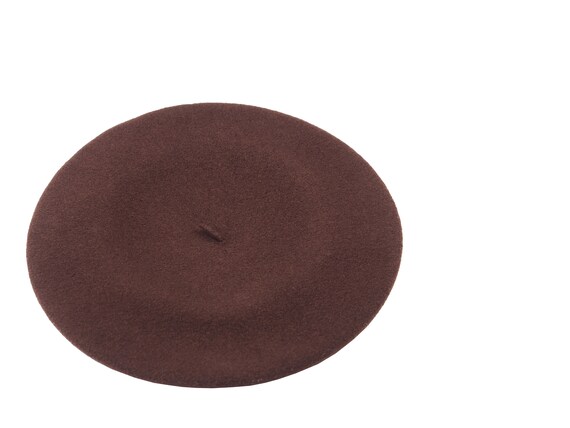 Vintage / trendy french style brown wool beret hat - image 4