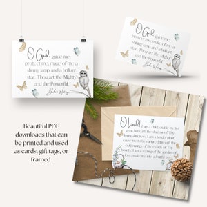 Digitale Bahai Karte Zitate für Kinder, Gebete für Kinder, Karte oder Geschenkanhänger, kleine rahmenbare Kunst für Kinderzimmer, Bahai Zitate,
