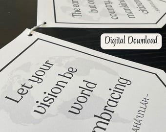 Printable Baha'i Quotations Banner, Bulletin Board Banner, Home or Center Decor, Ayyam-i-ha, Baha'i Activity or Decoration