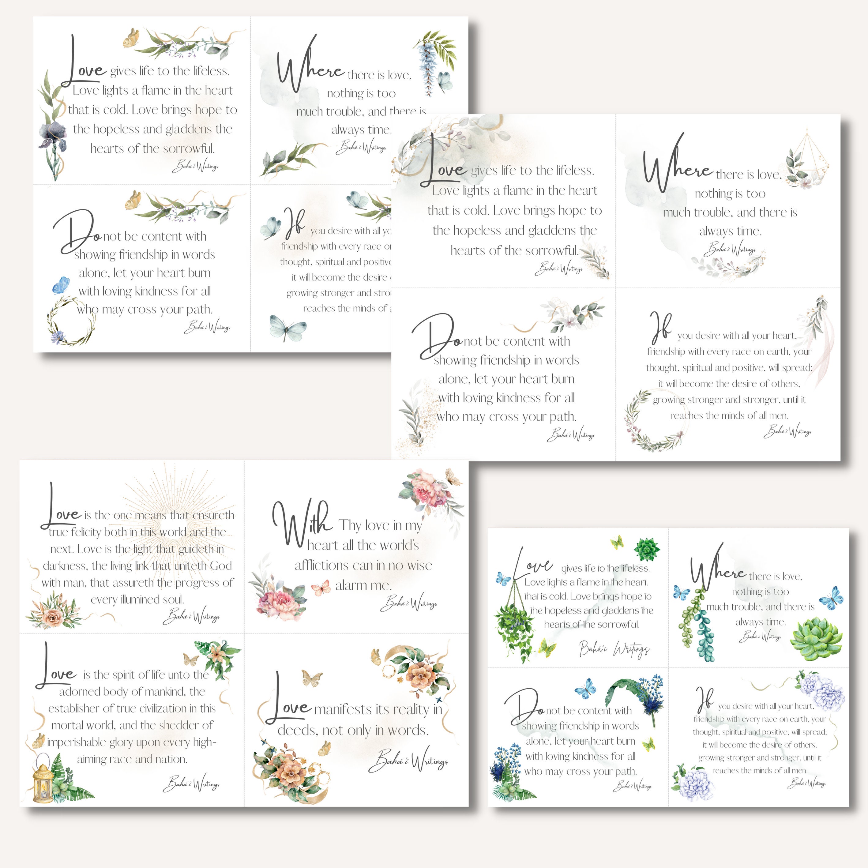 Digital Printable Baha'i Card, Bahai Gift Tag, Baha'i Art, Love Quotes ...