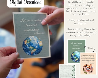 Baha'i Teaching Cards, Prayer Cards, Baha'i Quotation Cards, Community Building, Home Visits, Baha'i Gifts, Pocket Sized Cards