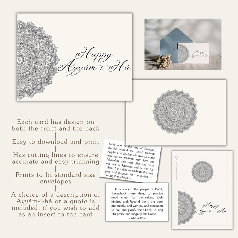 Ayyamiha Cards, Baha'i Card, Ayyam-i-ha Gift, Printable Bahai Greeting ...