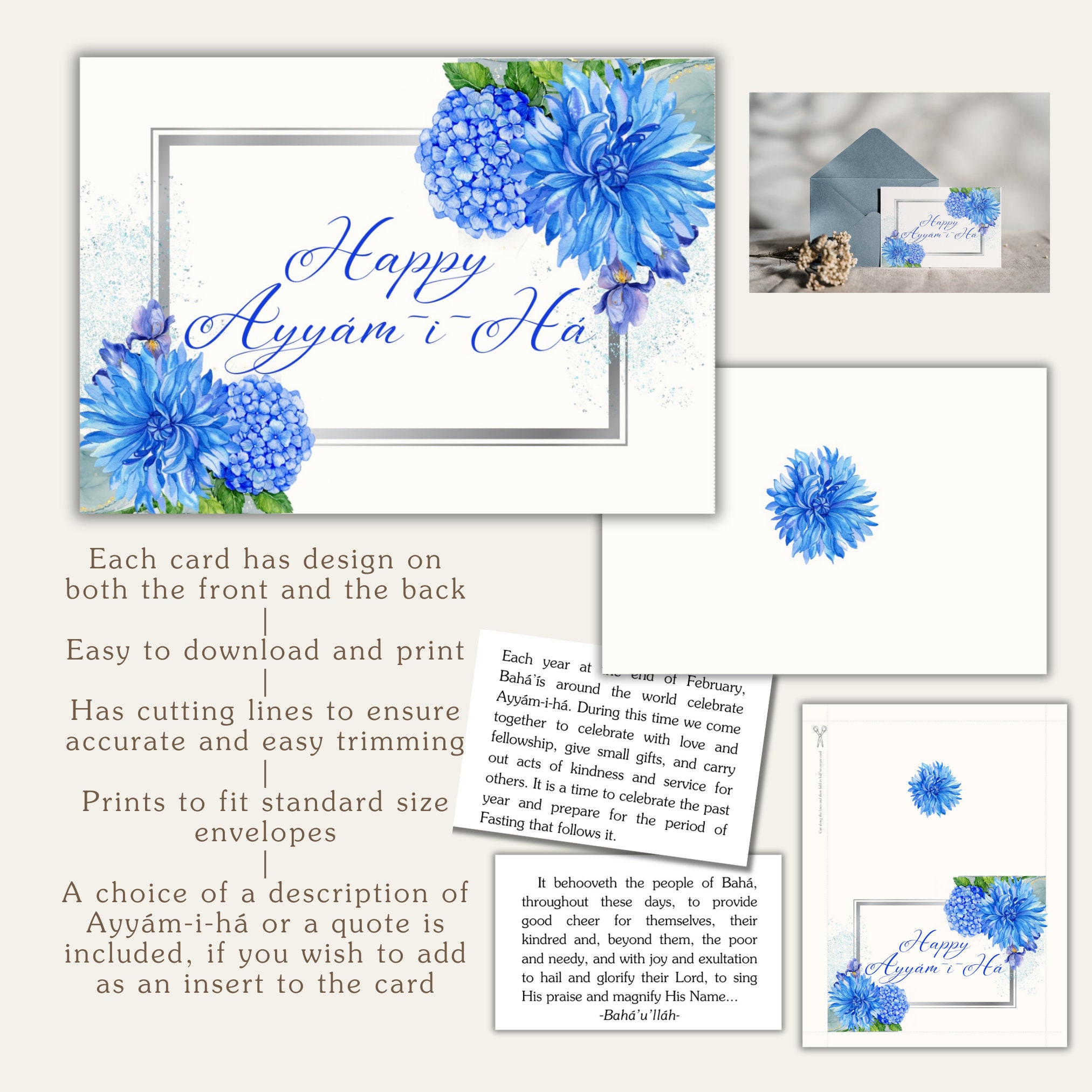 Ayyamiha Cards, Baha'i Card, Baha'i Quote, Ayyam-i-ha Gift, Printable ...