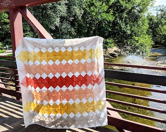 Ombre Sun Ray Modern Quilt Pattern