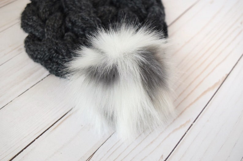 Crochet Accesory Faux Fur Pom Pom Hat Pom Pom Knitting Accesory Handmade hat accessory Toque Pom Pom Cruelty Free Pom Pom