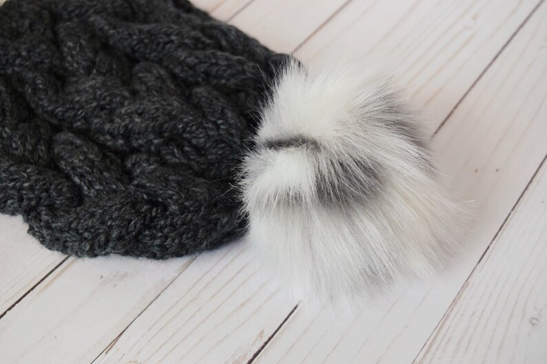 Crochet Accesory Faux Fur Pom Pom Hat Pom Pom Knitting Accesory Handmade hat accessory Toque Pom Pom Cruelty Free Pom Pom