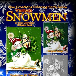 New Creations Coloring Books: VINTAGE SNOWMEN image 1