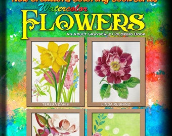 New Creations Coloring Books:  WATERCOLOR FLOWERS