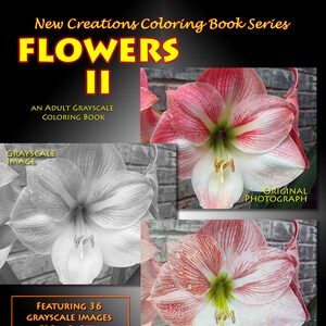 Flowers Grayscale Coloring Book: Exotic Floral Designs to color