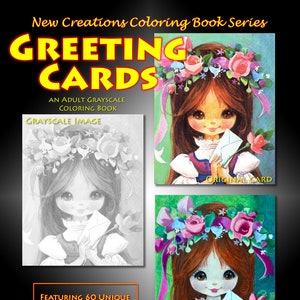 Vintage Greeting Cards Coloring Book: 60 Unique Grayscale Designs to color and cut and mail to your friends and family