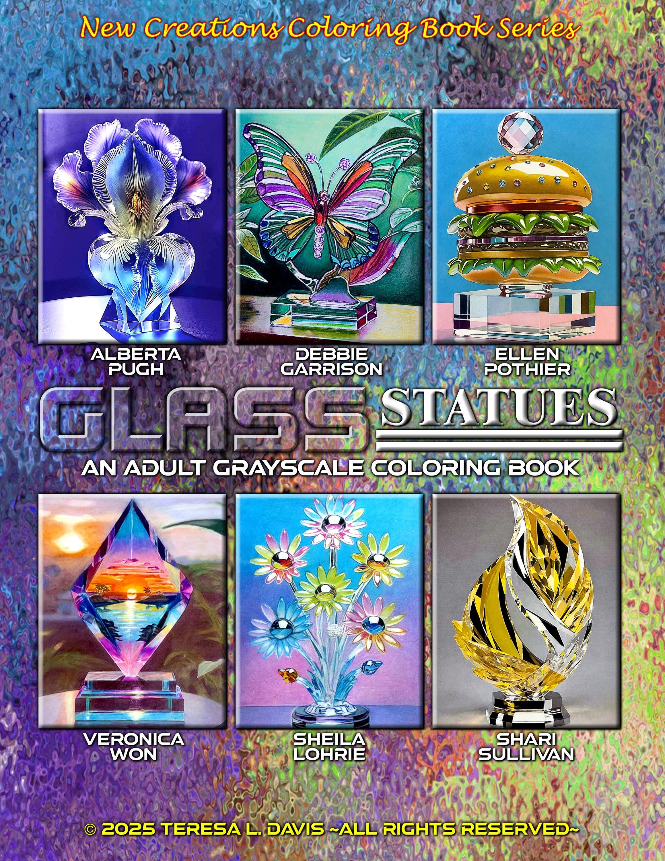 Glass Statues Coloring Book: Grayscale AI Art