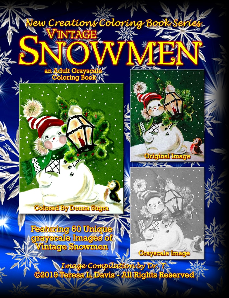New Creations Coloring Books: VINTAGE SNOWMEN image 1