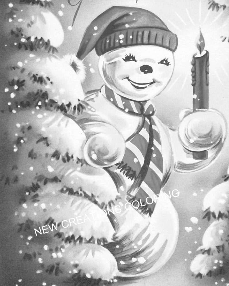 New Creations Coloring Books: VINTAGE SNOWMEN image 8