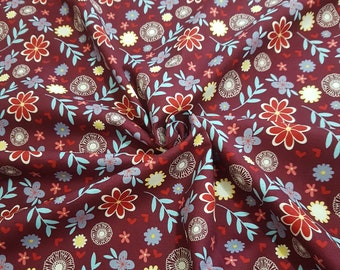 Large flower fabric | Etsy
