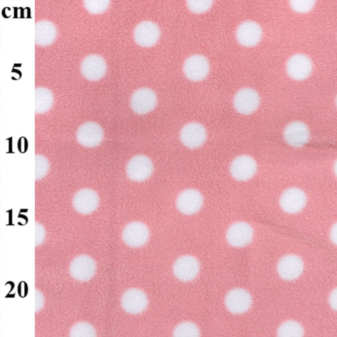 Pink White Spots Polka Dots Soft Fleece HALF A METRE for Baby Kids Quilt Toys Nursery Craft
