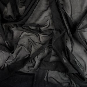 Power Net HALF a METRE - BLACK Bra Stretchy Fabric Spandex Lingerie Stretch Net Powernet Dancewear Costumes Sewing 150cm Wide/60&quot;