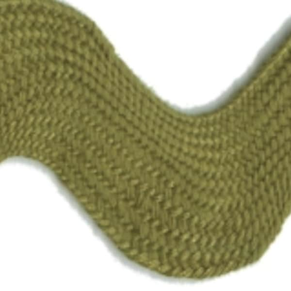 Super Jumbo 4cm Large Ric Rac Craft Ribbon - Olive Green - Per Metre Sewing Craft Grass Green/Army Green/Moss