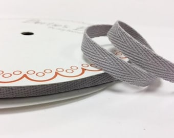 Cinta de espiga de algodón gris plata de 2 metros y 10 mm para costura artesanal.