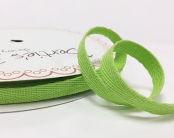 Cinta de espiga de algodón verde lima de 10 mm, 2 metros, para costura artesanal