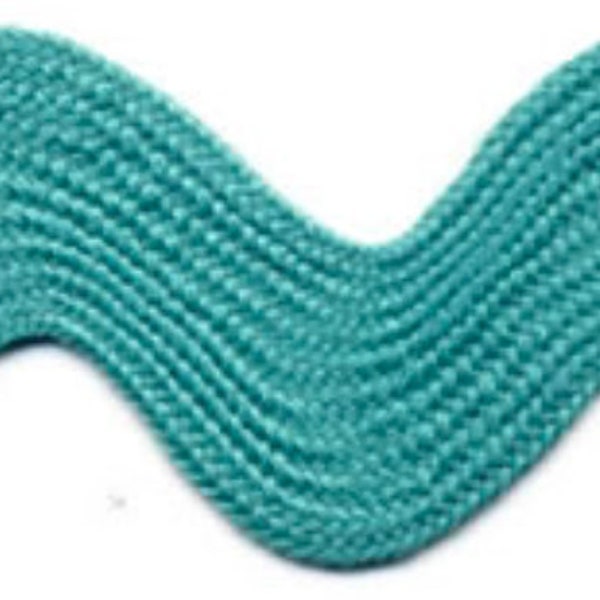 Super Jumbo 4cm Large Ric Rac Craft Ribbon - Aqua Blue/Green Turquoise - Per Metre Sewing Craft Sea Green