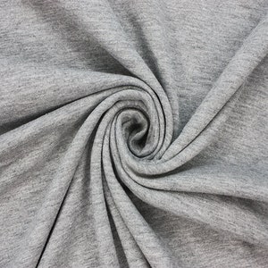 Plain Cotton Marl Silver Grey Jersey Dress Dresses Stretch Fabric Soft Luxurious 150cm (60&quot;) - Half A METRE - Polyester Clothing Sew Clothes