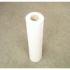 May include: A white roll of paper on a cardboard core. The paper is wrapped in a clear plastic sleeve.