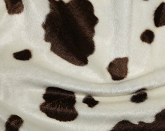 Tissu Fourrure Imprimé Vache Marron/beige - 1x1,5m, Ultra Doux, Idéal Couture Déguisements Décoration