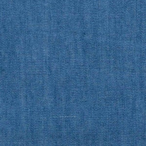 May include: A close-up of a blue denim fabric with a woven texture.