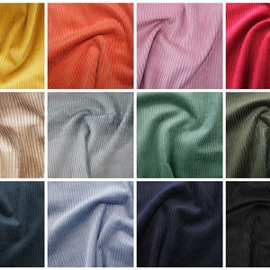 Corduroy 100% Cotton Fabric 56&quot; Wide  METRE 280GSM Dressmaking Soft Furnishing Home Decor Toys Upholstery Size 4.5 Wale Washed
