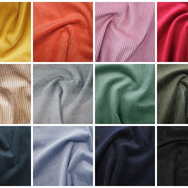Size 4.5 Wale Washed Corduroy 100% Cotton Fabric 56" Wide HALF A METRE 280GSM Dressmaking Soft Furnishing Home Decor Toys Upholstery *