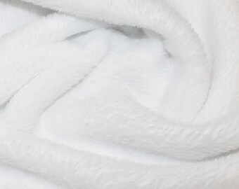 Luxurious Pure White Supersoft Soft Plain SOFT Fleece - HALF A METRE - for Baby Quilt Warm Washable Toys Nursery Craft Decor Fabric Sewing