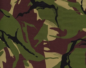 Camouflage Green, Tan & Black Army Woodland Large FAT QUARTER Cotton DRILL Fabric Boys and Mens Clothes, Bags, Accessories