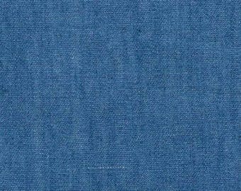 Medium 4oz Lightweight Washed Blue Denim Fabric by Large Fat Quarter