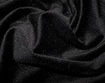High Velvet Black Super Soft 60" Wide Fabric Luxury Luxurious Clothing Upholstery Home Decor 275gsm 150cm - By HALF A METRE