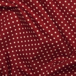 Excellent Quality Wine Red 3mm Spotty Polka Dot 100% Cotton Poplin Fabric 130gsm Sewing Quilting Craft Home Decor